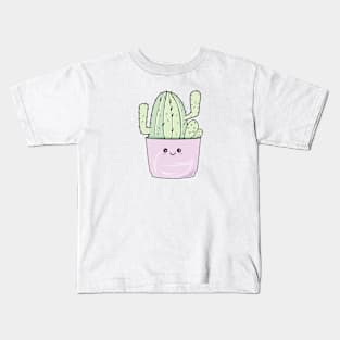 Kawaii cactus l pastel green cactus aesthetic Kids T-Shirt